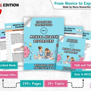 Psychische Gesundheitsstörungen Studienführer 195+ Seiten, Psychiatrische Pflege, Hinweise zur psychischen Gesundheit, Essstörungen, Hinweise zur Pflegeschule - 2026