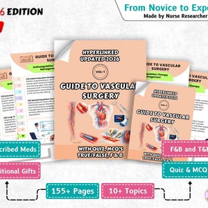 Studiegids vaatchirurgie, meer dan 150 pagina's, hyperlinks 2026 verpleegkundige medische notities (digitale download)