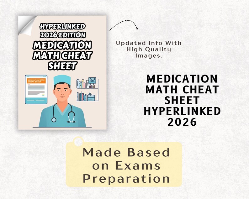 Basic Med For Math Medication Math Cheat Sheet, Dosage Calculation Guide, Hyperlinked ...