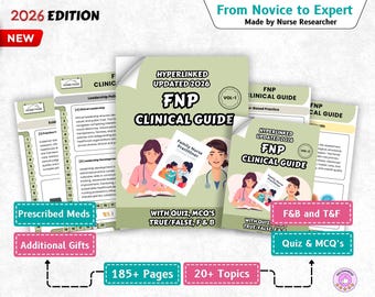 FNP Clinical Study Guide Bundle, Family Nurse Practitioner Exam Review, Quiz 2026 (Digital Download)