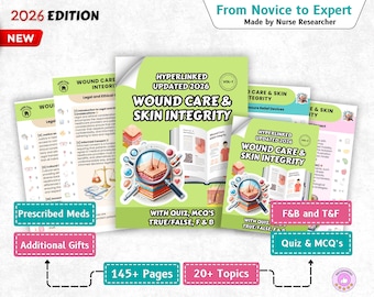 Wound Care & Skin Integrity, Nursing Study Guide, Hyperlinked 2026 (Digital Download)