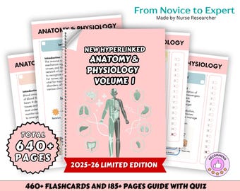 Anatomy & Physiology Bundle, Flashcards, 20+ Topics, 600+ Pages, Digital Downloads