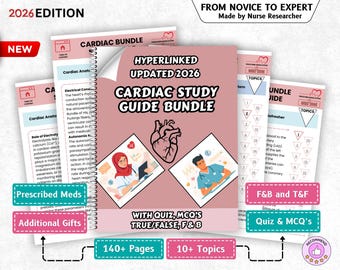 Cardiac Disorders Nursing Study Guide 2026, Cardiovascular Med Surg Notes (Digital Download)