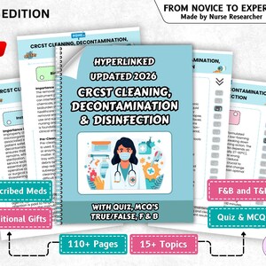 Limpieza, descontaminación y desinfección del CRCST (edición 2026), notas de estudio sobre procesamiento estéril y SPD, instrumental quirúrgico / Revisión técnica del CBSPD