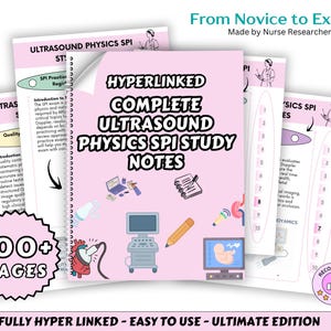 Ultrasound Physics SPI Study Notes, SPI Exam, Physics question, Physics Practice Registry Review, Ultrasound tech, Sonographer Hyperlinked