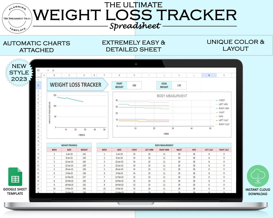 Ultimate Weight Loss Tracker Spreadsheet for Google Sheet Etsy