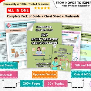 Adult Geriatric Nurse Practitioner Clinical Guide: FNP Study Guide, 50+ Topics, 265+ Pages, Family Nurse Practitioner Notes, 2026 Edition