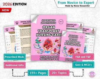 Organ Transplant Nursing Notes, Nursing School Study Guide (Digital Download)