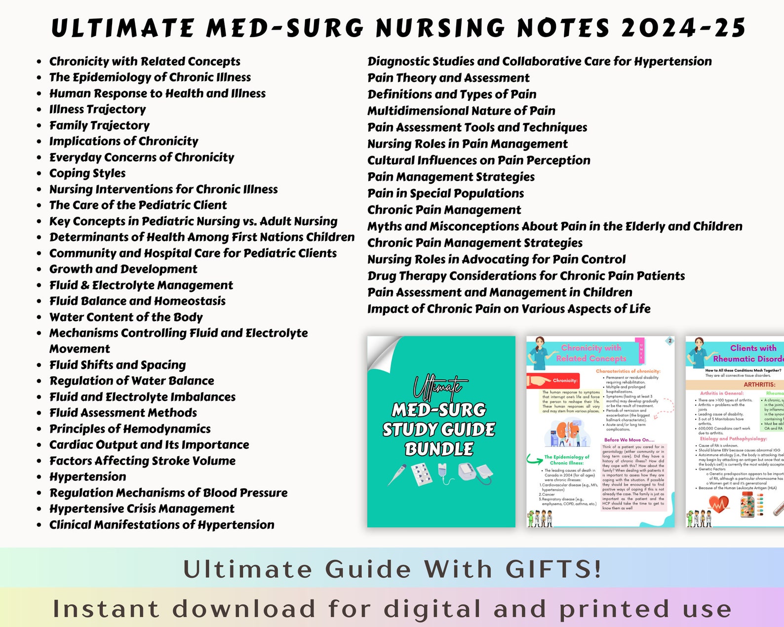 Med-surg Study Bundle 2024, Nursing Study Guide, Med Surg Notes ...