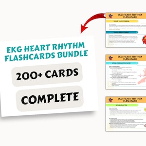 200+ EKG and Heart Rhythm Flashcards, EKG Study Guide, ECG or Ekg ...