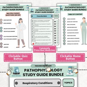Pathophysiology Study Guide Bundle Hyperlinked, Pathophysiology Nursing, Nurse Notes, Nursing Bundle, Pathophysiology Notes, Nursing School image 2