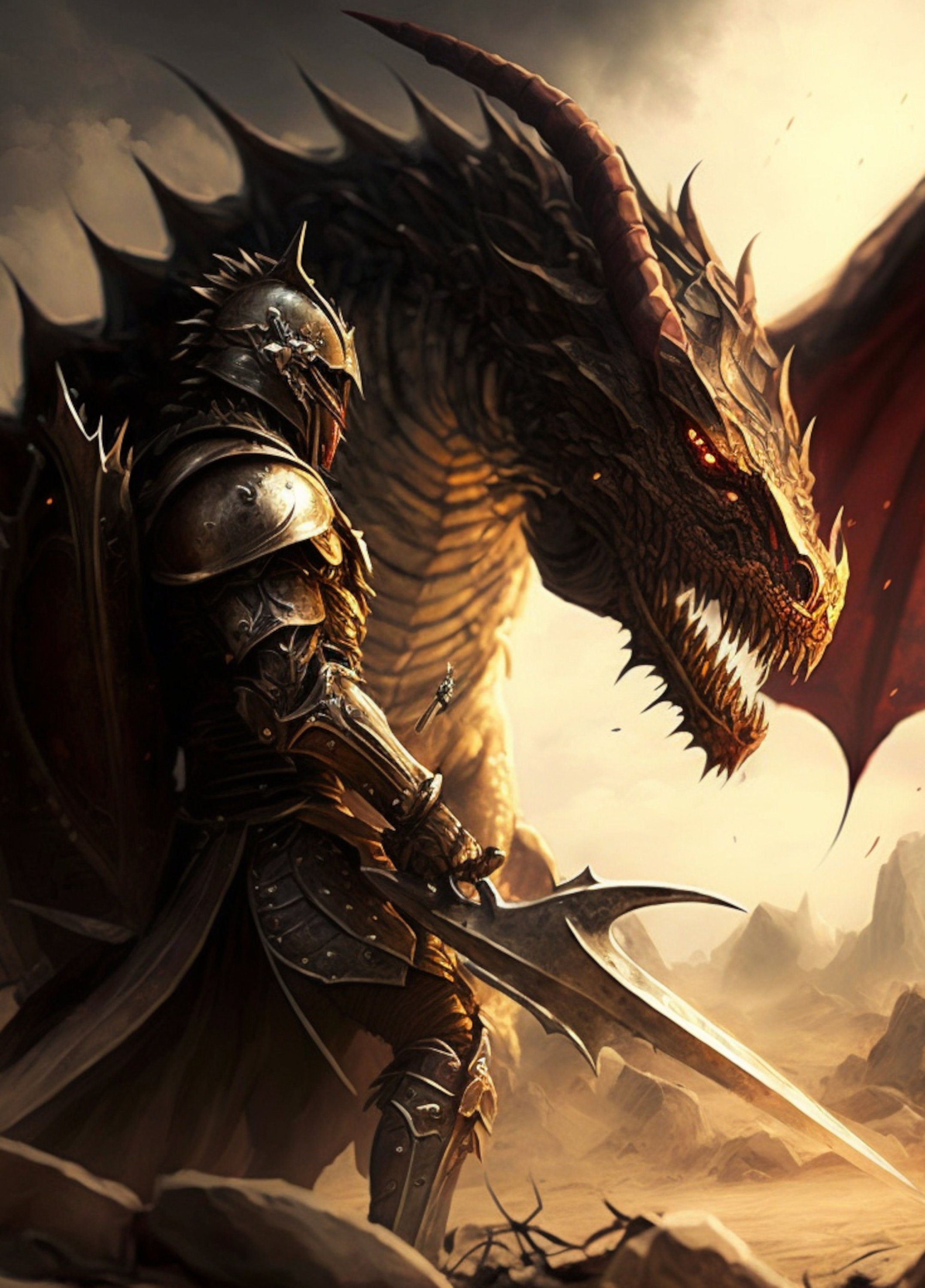 Knight Vs Dragon - Etsy