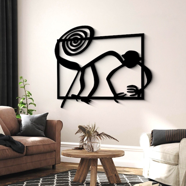 NAZCA LINES MONKEY - Metal wall art, Nazca lines, wall decor, metal decor, history decor, room decor