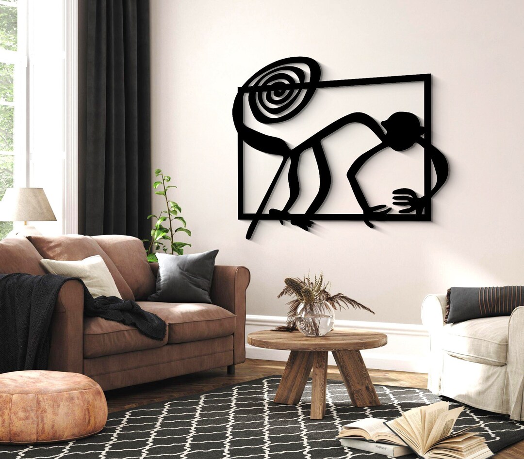 NAZCA LINES MONKEY Metal Wall Art, Nazca Lines, Wall Decor, Metal Decor