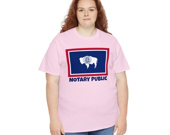 Wyoming State Flag Notary T-Shirt | Unisex Notary Public T-Shirt