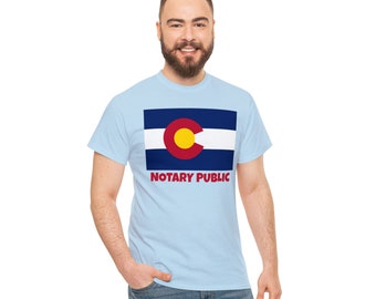Colorado State Flag Notary T-Shirt | Unisex Notary Public T-Shirt