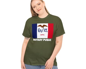Iowa State Flag Notary T-Shirt | Unisex Notary Public T-Shirt