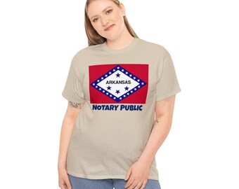 Arkansas State Flag Notary T-Shirt | Unisex Notary Public T-Shirt