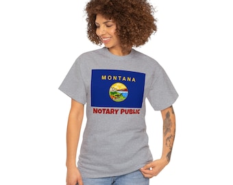 Montana State Flag Notary T-Shirt | Unisex Notary Public T-Shirt