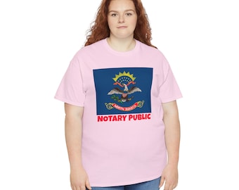 North Dakota State Flag Notary T-Shirt | Unisex Notary Public T-Shirt