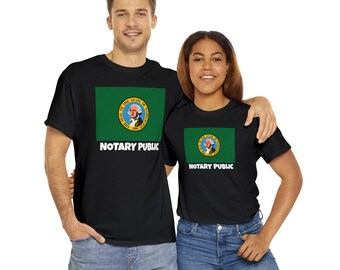 Washington State Flag Notary T-Shirt | Unisex Notary Public T-Shirt