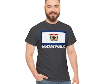 West Virginia State Flag Notary T-Shirt | Unisex Notary Public T-Shirt