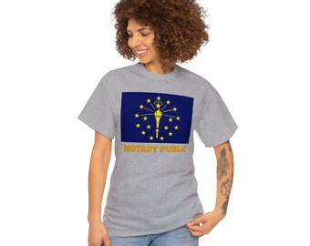 Indiana State Flag Notary T-Shirt | Unisex Notary Public T-Shirt