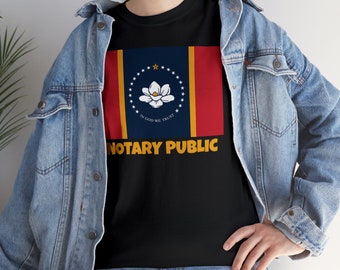 Mississippi State Flag Notary T-Shirt | Unisex Notary Public T-Shirt