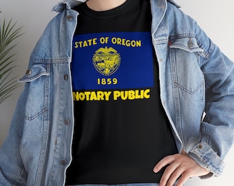 Oregon State Flag Notary T-Shirt | Unisex Notary Public T-Shirt