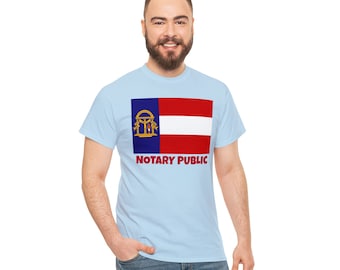 Georgia State Flag Notary T-Shirt | Unisex Notary Public T-Shirt