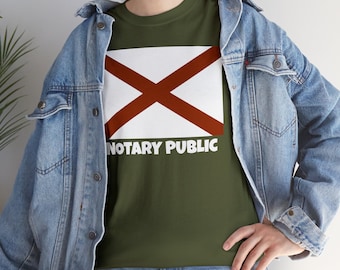 Alabama State Flag Notary T-Shirt | Unisex Notary Public T-Shirt