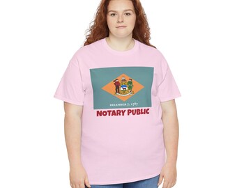 Delaware State Flag Notary T-Shirt | Unisex Notary Public T-Shirt