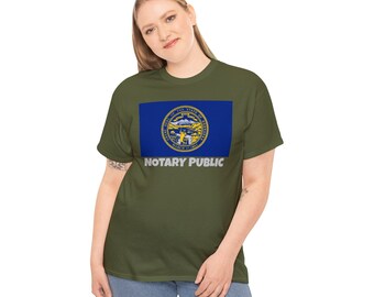 Nebraska State Flag Notary T-Shirt | Unisex Notary Public T-Shirt