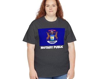 Michigan State Flag Notary T-Shirt | Unisex Notary Public T-Shirt