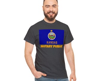 Kansas State Flag Notary T-Shirt | Unisex Notary Public T-Shirt