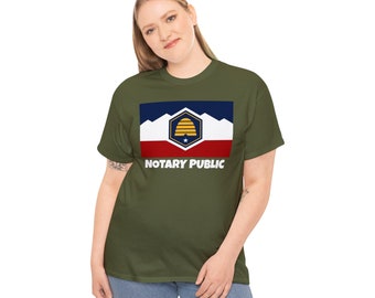 Utah State Flag Notary T-Shirt | Unisex Notary Public T-Shirt