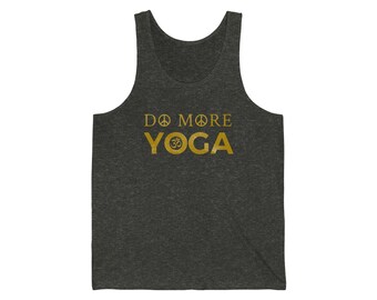 Do More Yoga Unisex Tank Top (Yoga Instructor Tank, Peace Sign, OM, Meditation, Active Tri-Blend Tank Top) Yoga Lover Gift