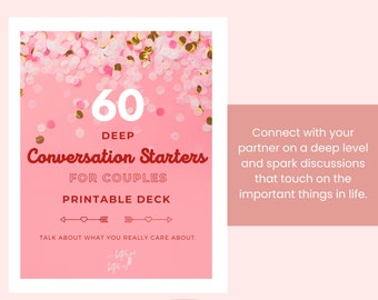 Printable Card Deck: Deep Conversation Starters for Couples | Date Night Talking Topics | PDF | Printable