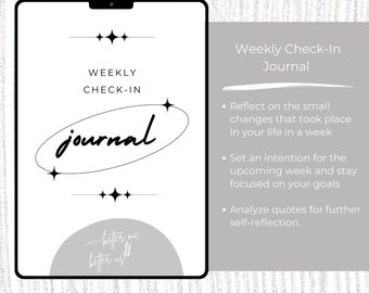 Digital Weekly Check-In Journal | PDF | Printable | Adobe PDF Reader | GoodNotes iPad | Android Tablet