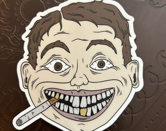 SMILING SMOKER Vinyl Die Cut Sticker