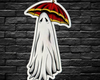 GHOST with UMBRELLA Sticker