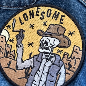 Western Iron On Patch - Lonesome Cowboy