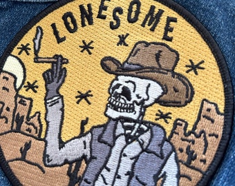 Western Iron On Patch - Lonesome Cowboy