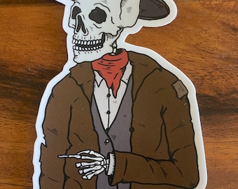 Large Skeleton Cowboy Sticker / Laptop Decal - CORMAC