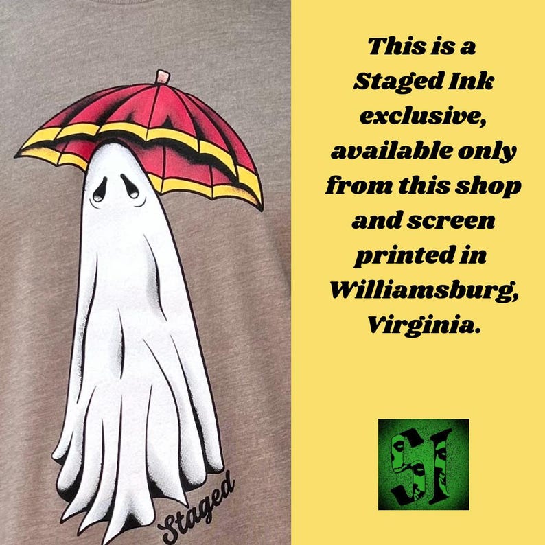 Cute ghost with umbrella t shirt