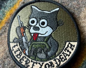 Velcro Morale Patch for Hat, Backpack with Gun Toting Cat