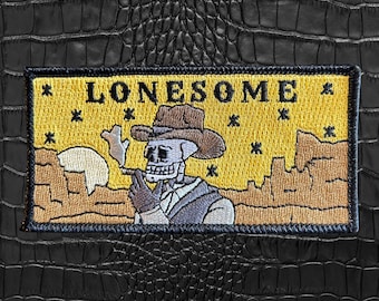 Western Iron On Patch for Jacket Lonesome Cowboy Design