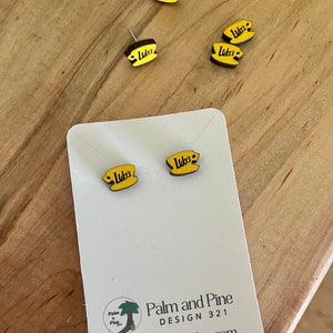 Hand-painted Coffee Stud Earrings-Luke&#39;s Magical Coffee Cup Jewelry
