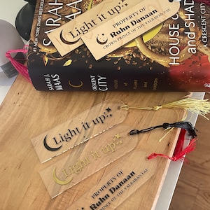Crescent City Bookmarks, Acrylic Bookmarks, Booktok Merch, Light it up, Ruhn Danaan, Sarah J Maas Merch