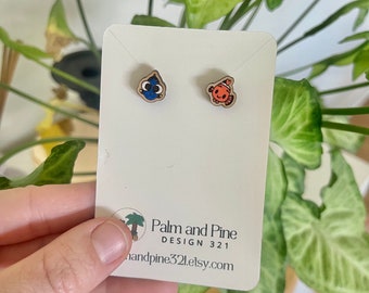 Cartoon Fish Stud Earrings: Blue Tang & Clownfish